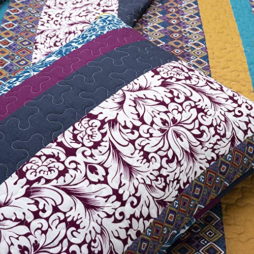 Boho Stripe Reversible Cotton Quilt 3 (3 Count)