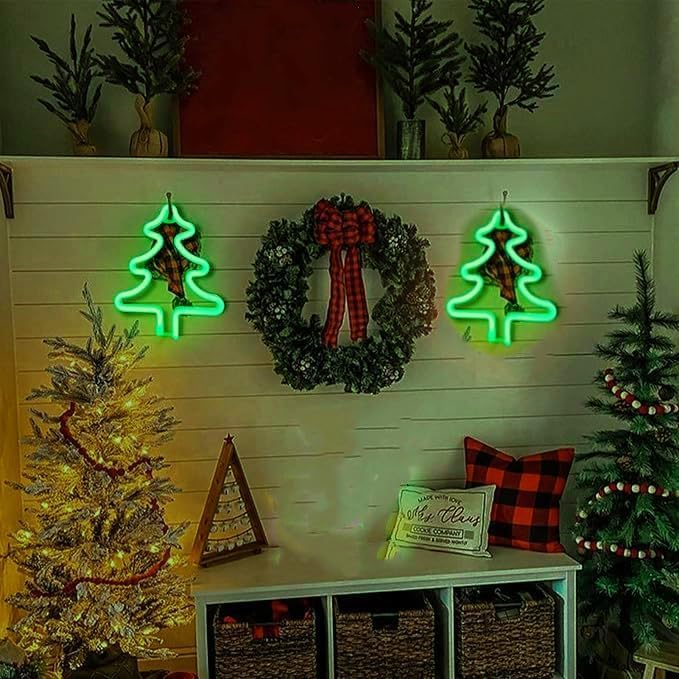 Christmas Tree Neon Light Signs for Bedroom Bedside Dorm Wall Decor