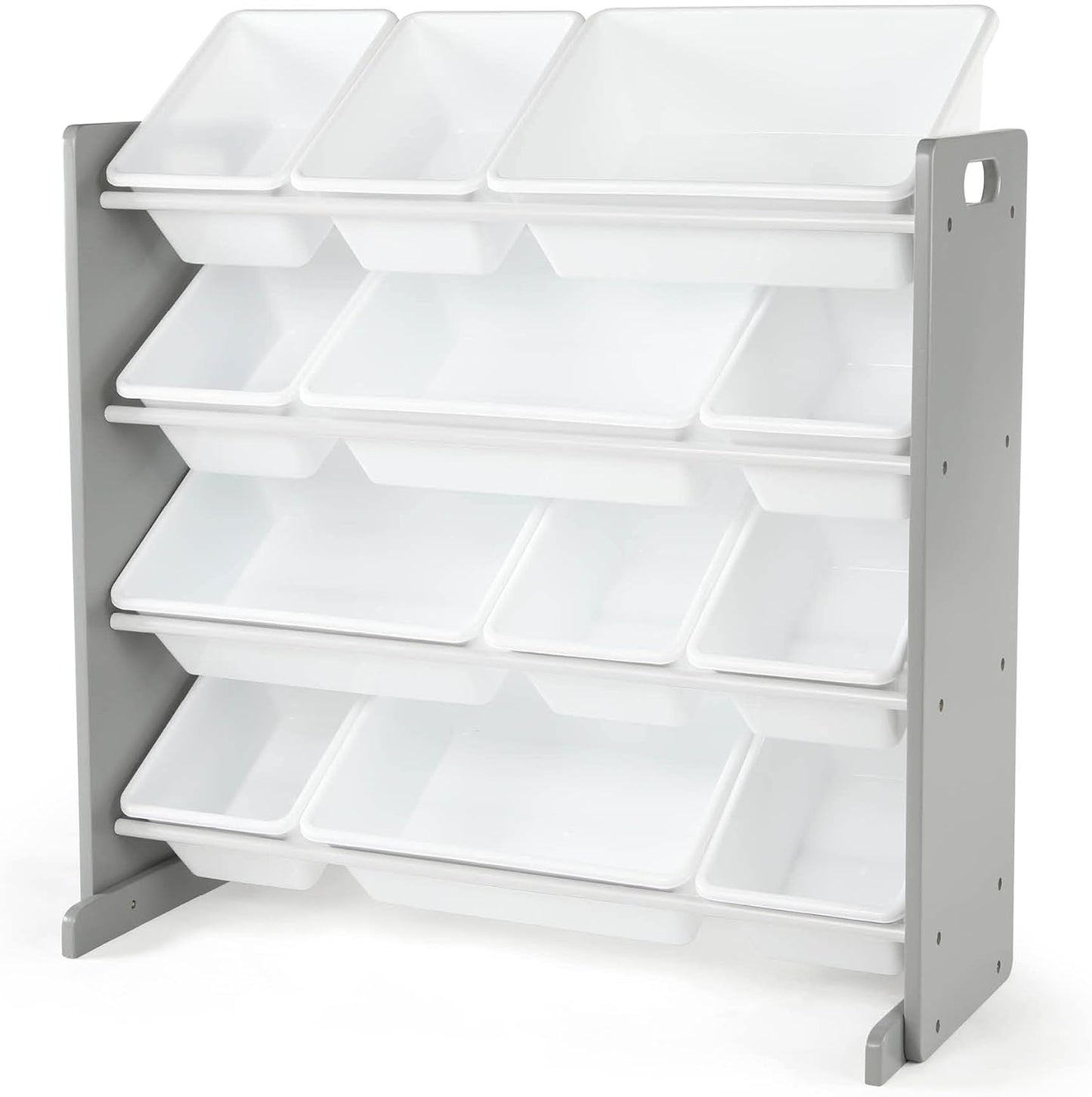 Humble Crew Kids Toy Storage Organizer with 12 Plastic Bins, Grey/White – Removable Bins for Playroom, Bedroom, Toddler Furniture for Boys and Girls Ages - NestledHome