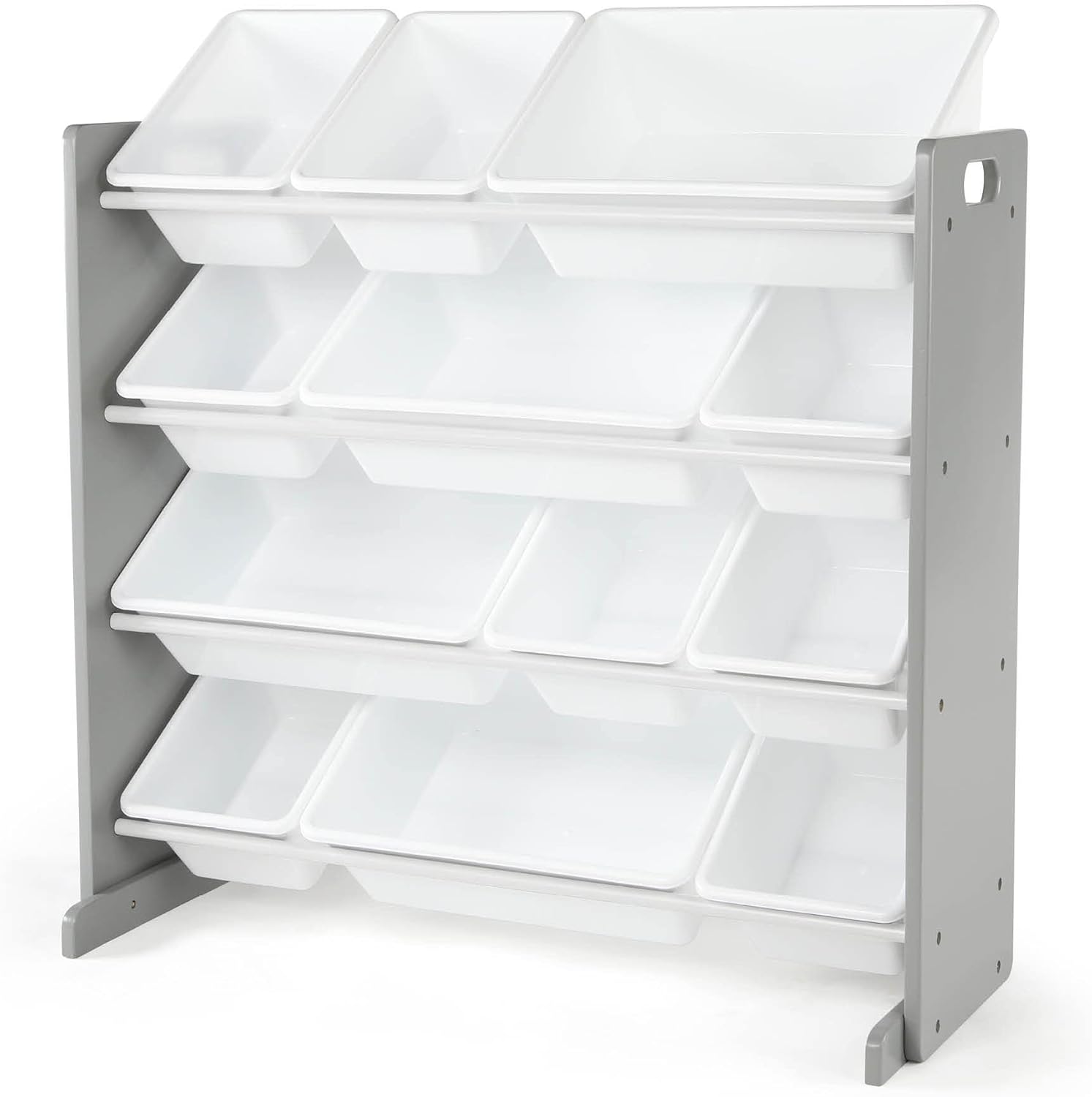 Humble Crew Kids Toy Storage Organizer with 12 Plastic Bins, Grey/White – Removable Bins for Playroom, Bedroom, Toddler Furniture for Boys and Girls Ages - NestledHome