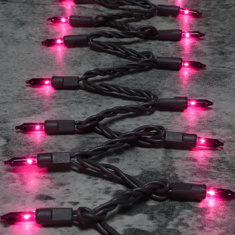 Brown Wire Purple 100 Incandescent Bulb Mini String Lights for Indoor Halloween Tree Home Garland Birthday Wedding Party Festival Decoration (100 Count)