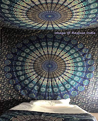 Rajsee Blue Mandala Tapestry for Bedroom