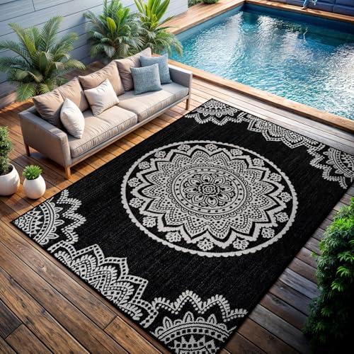Outdoor Rug 10x14 Modern Large Area Rugs for Indoor and Outdoor Patios and Porches