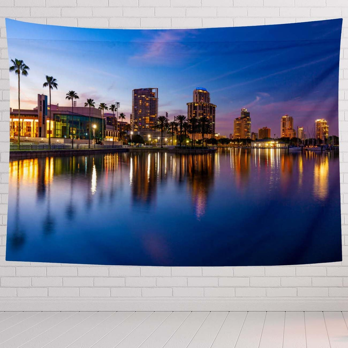 Night Tapestry For Bedroom St Petersburg Florida At Night Tapestries Wall Hanging For Living Room Dorm Office 80×60 In