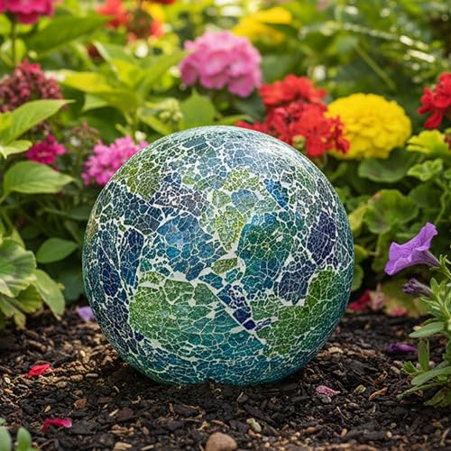 Sunnydaze 10" Mosaic Glass Gazing Ball for Garden