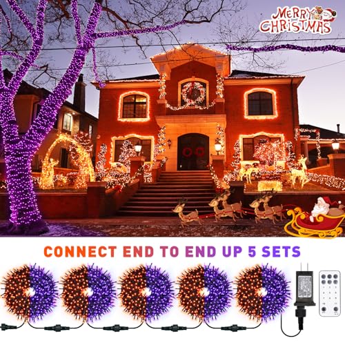 66ft 200 LED Orange and Purple Halloween Lights Plug in (66 Foot)