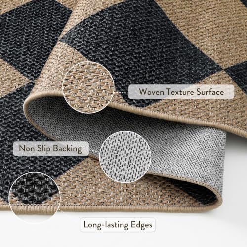 Checkered Hallways Runner Rug Non Slip