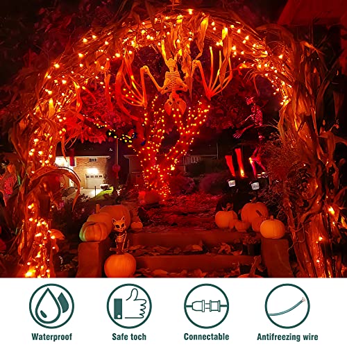 Mini Orange Halloween Lights (100 Count)