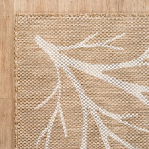 Washable Indoor Outdoor Rug 8x10 Modern Area Rugs Branch Pattern Non Shedding Waterproof Easy Clean Patio Deck Porch Living Room Bedroom Garden RV (80 Sq Ft)