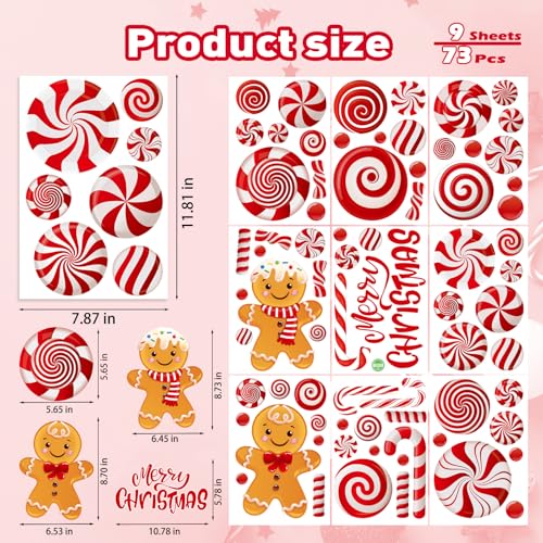 Christmas Window Clings for Glass Windows (73 Count)