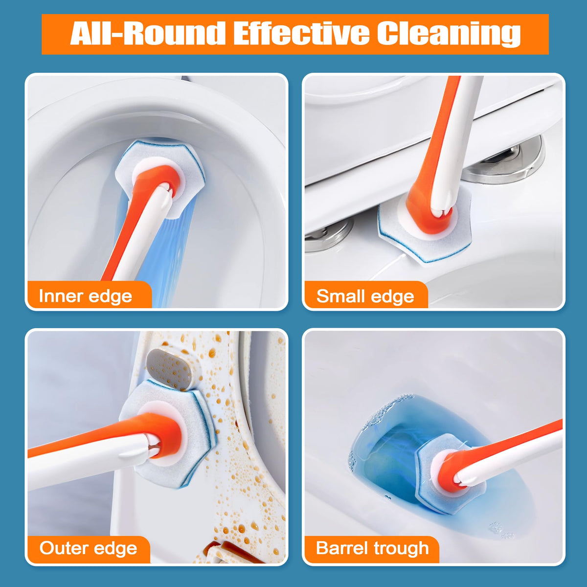 Disposable Toilet Bowl Cleaner Wand with 40 Cleaner Refills