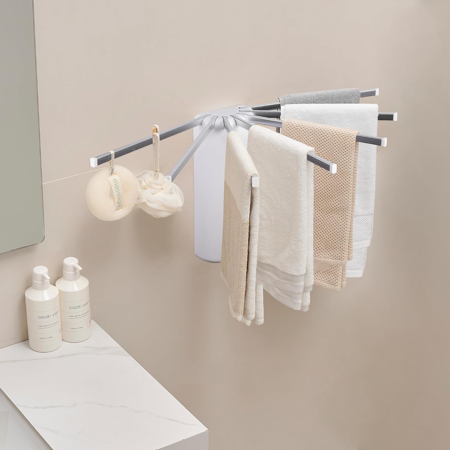 Wall Mounted Clothes Drying Rack - Foldable Tripod, Over The Door Rack for Laundry Bedroom, Household Aluminium - NestledHome