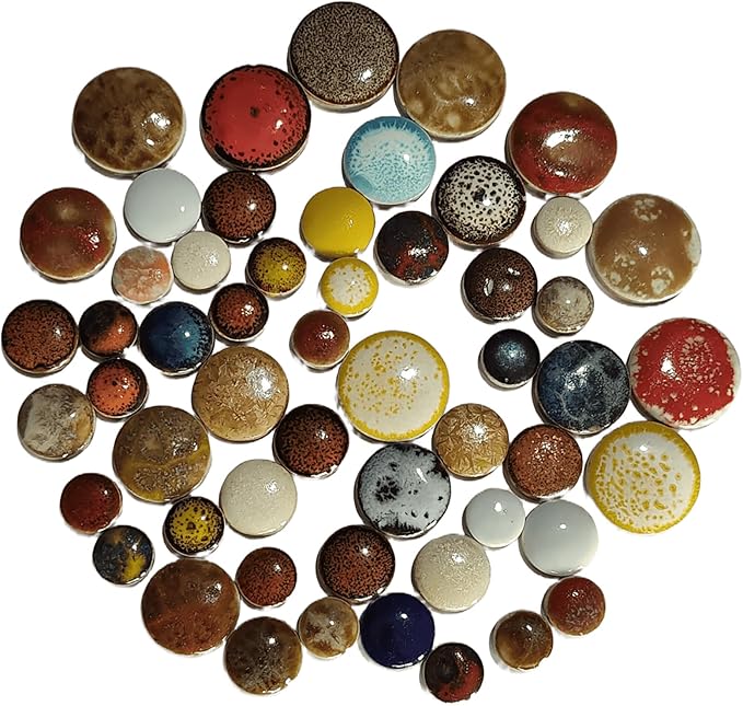 PINUO&KE 0.99 lb Mosaic Tiles for Crafts Bulk, Mosaic Ceramics Pieces for Garden Crafts Kits DIY Mosaic Art Decor