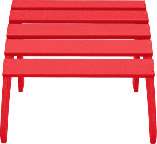 WestinTrends Outdoor Ottoman, Patio Adirondack Ottoman Foot Rest, All Weather Poly Lumber Folding Foot Stool for Adirondack Chair, Widely Used for Outside Porch Pool Lawn Backyard, Red