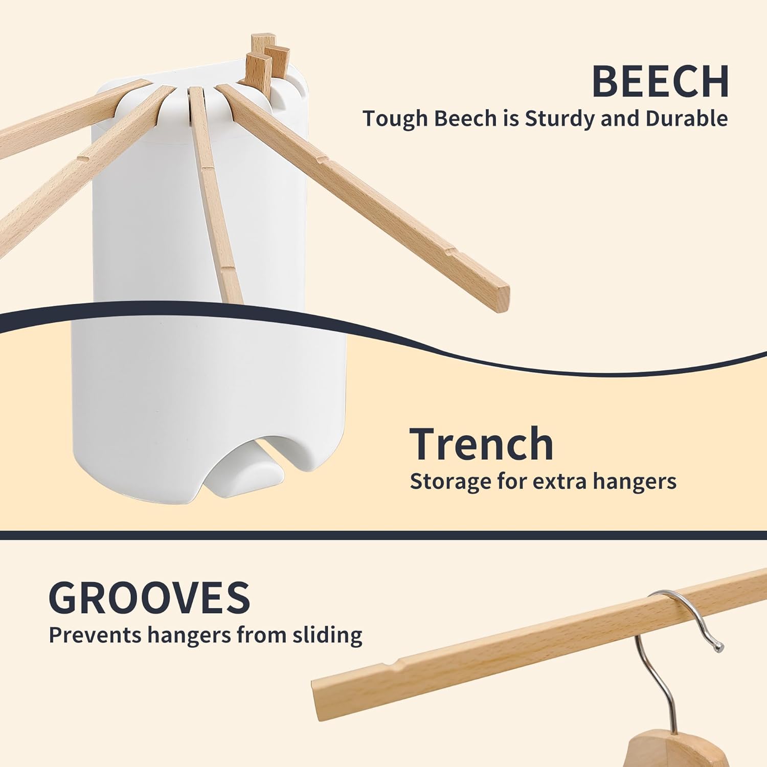 Wall Mounted Clothes Drying Rack Tripod,Foldable Drying Rack,Wall Mounted Drying Rack Clothing,Over The Door Drying Rack for Laundry Bedroom Household Wooden - NestledHome
