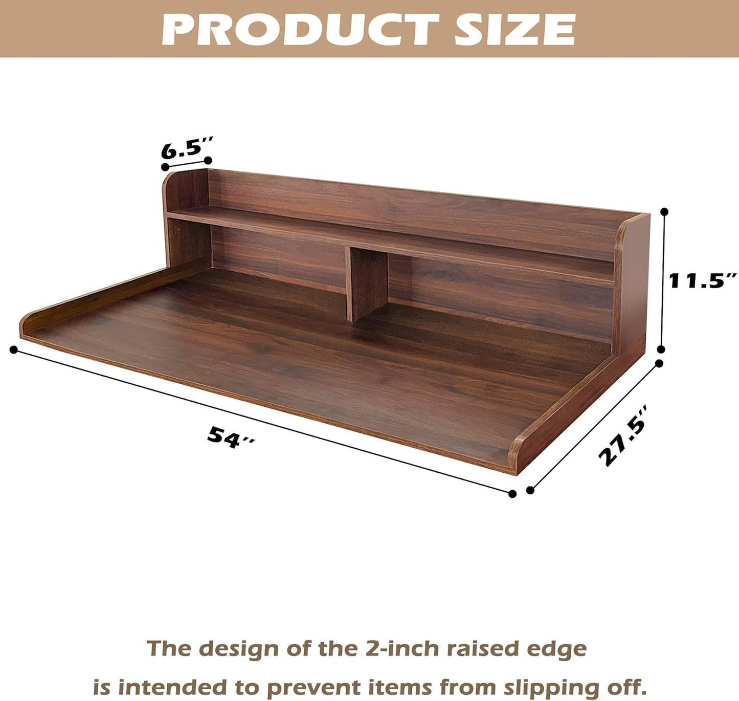 Royxen Laundry Countertop with 2-Tier Shelf Universal Fit, Washer and Dryer Countertop with Storage Space, Shelf Height 11.5 Inches, Walnut Color - NestledHome