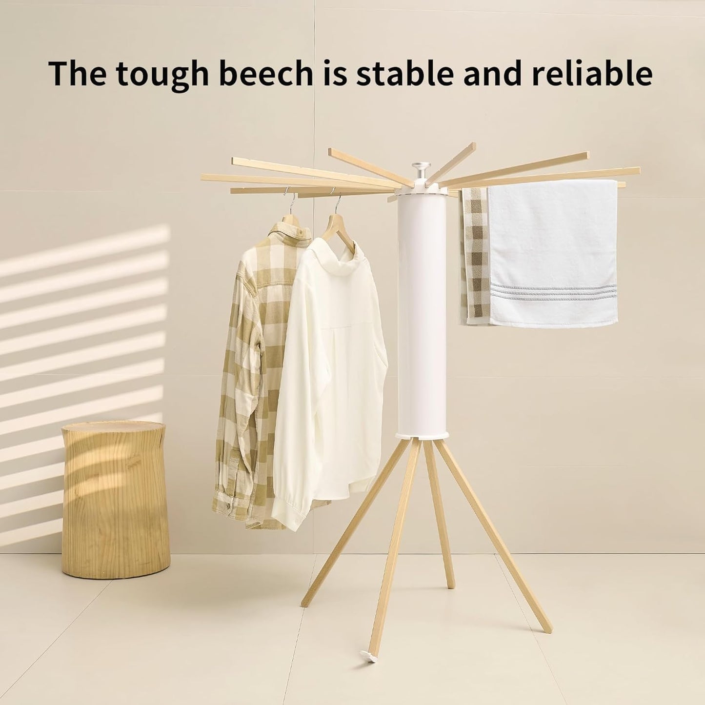 JOOM Four Legs Clothes Drying Rack, Garment Rack Portable and Foldable Space Saving Laundry Drying Rack - Drying Rack Floor Folding Balcony Bedroom Solid Invisible Household - NestledHome