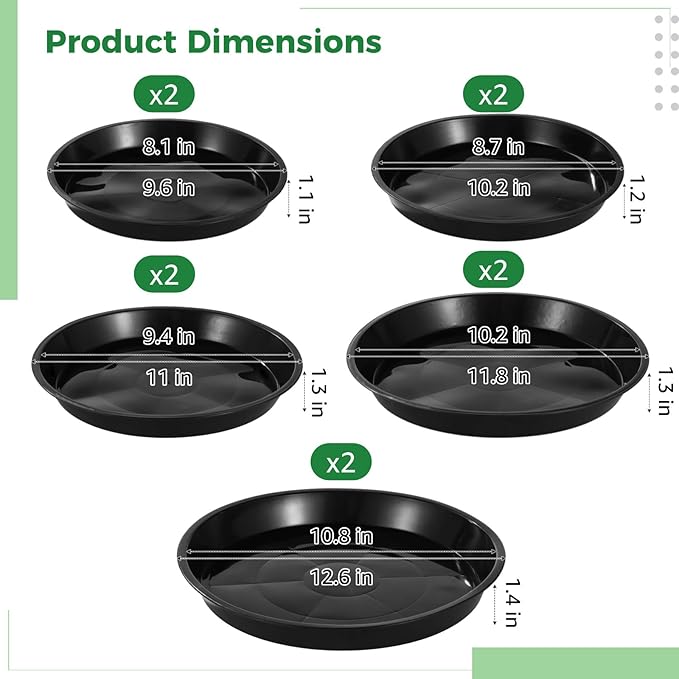 10 Pcs Stepping Stone Molds, Round Concrete Molds, Including 5 Sizes, 8.1-10.8 in, Reusable Plastic Garden Paving DIY Mold for Patio Backyard Lawn Decoration
