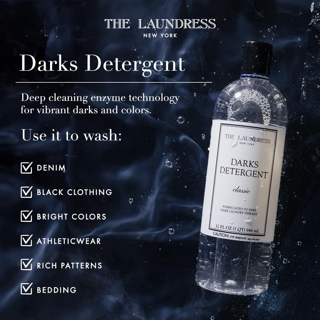 The Laundress Darks Detergent, Concentrated Laundry Detergent Liquid, For Rich Vibrant Colors, Tough on Stains, Classic Scent, 32 oz. - NestledHome