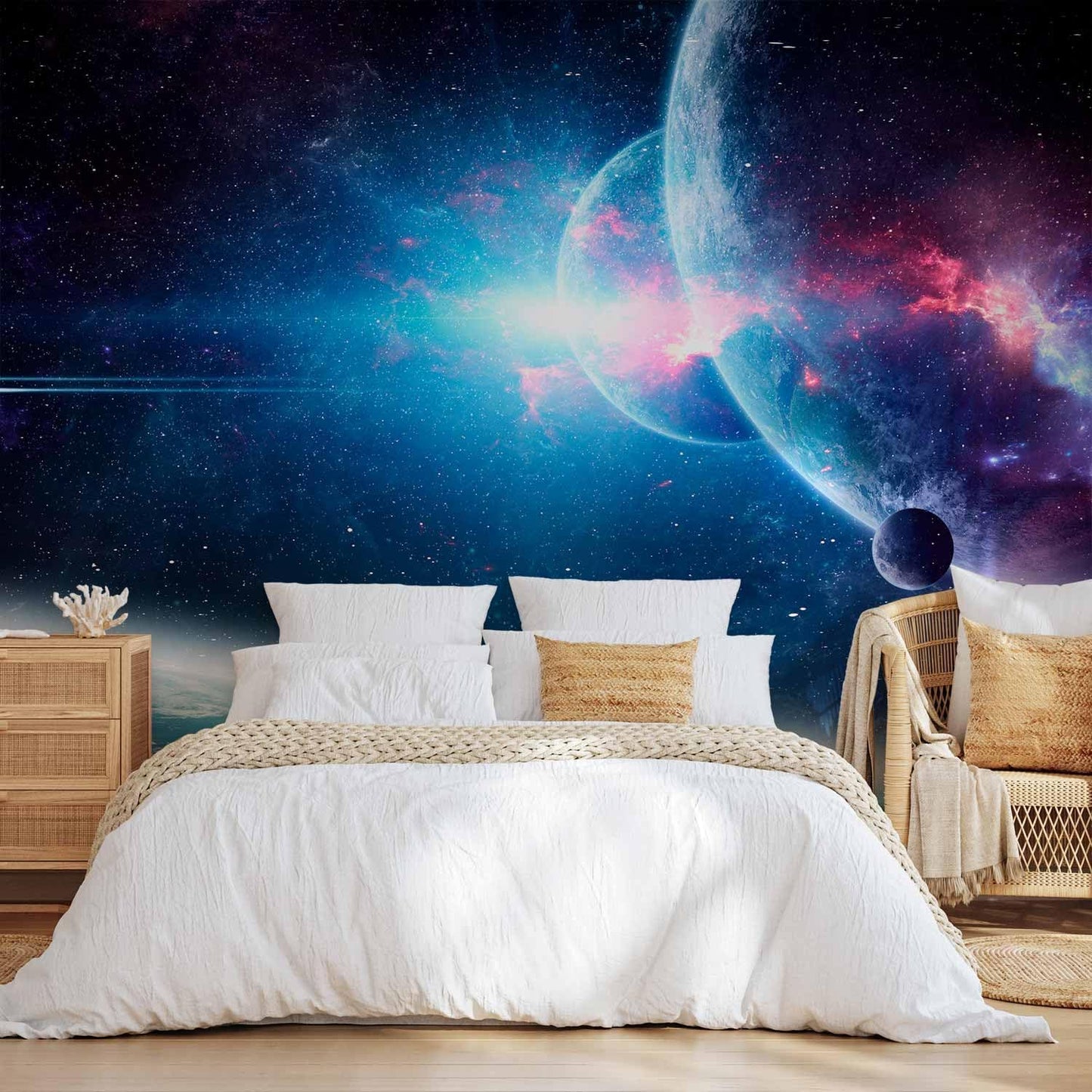 artgeist Wall Mural Cosmos 96x69 in - Peel and Stick Self-Adhesive Wallpaper Removable Large Sticker Foil Wall Decor Print Stars Solar System Universe Space b-C-10047-a-a