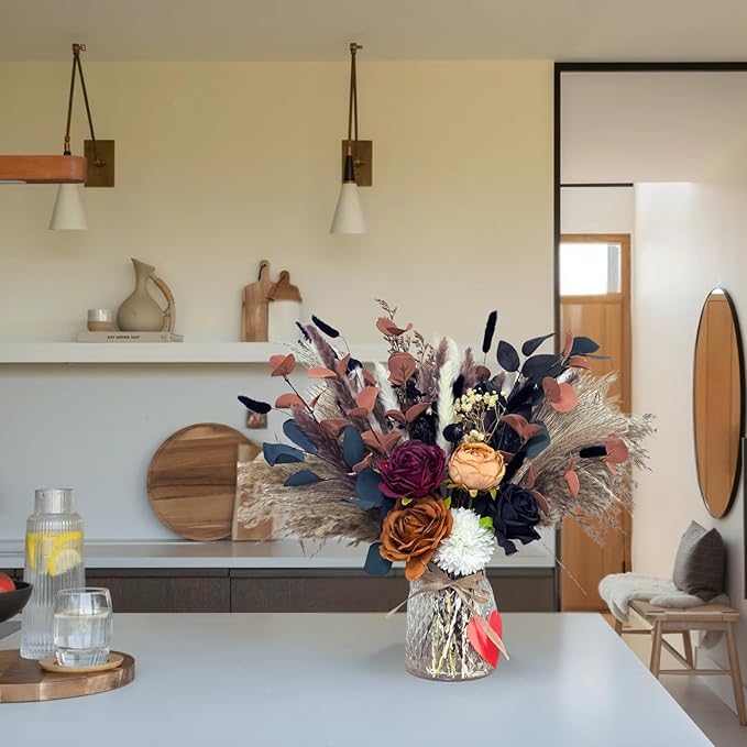 RyddeligHome Deluxe Centerpieces for Dinner Table, Fall Centerpieces for Tables, Coffee Dining Table Centerpiece Decor for Home, Christmas Thanksgiving Winter Decorations, Centro De Mesa De Otoño