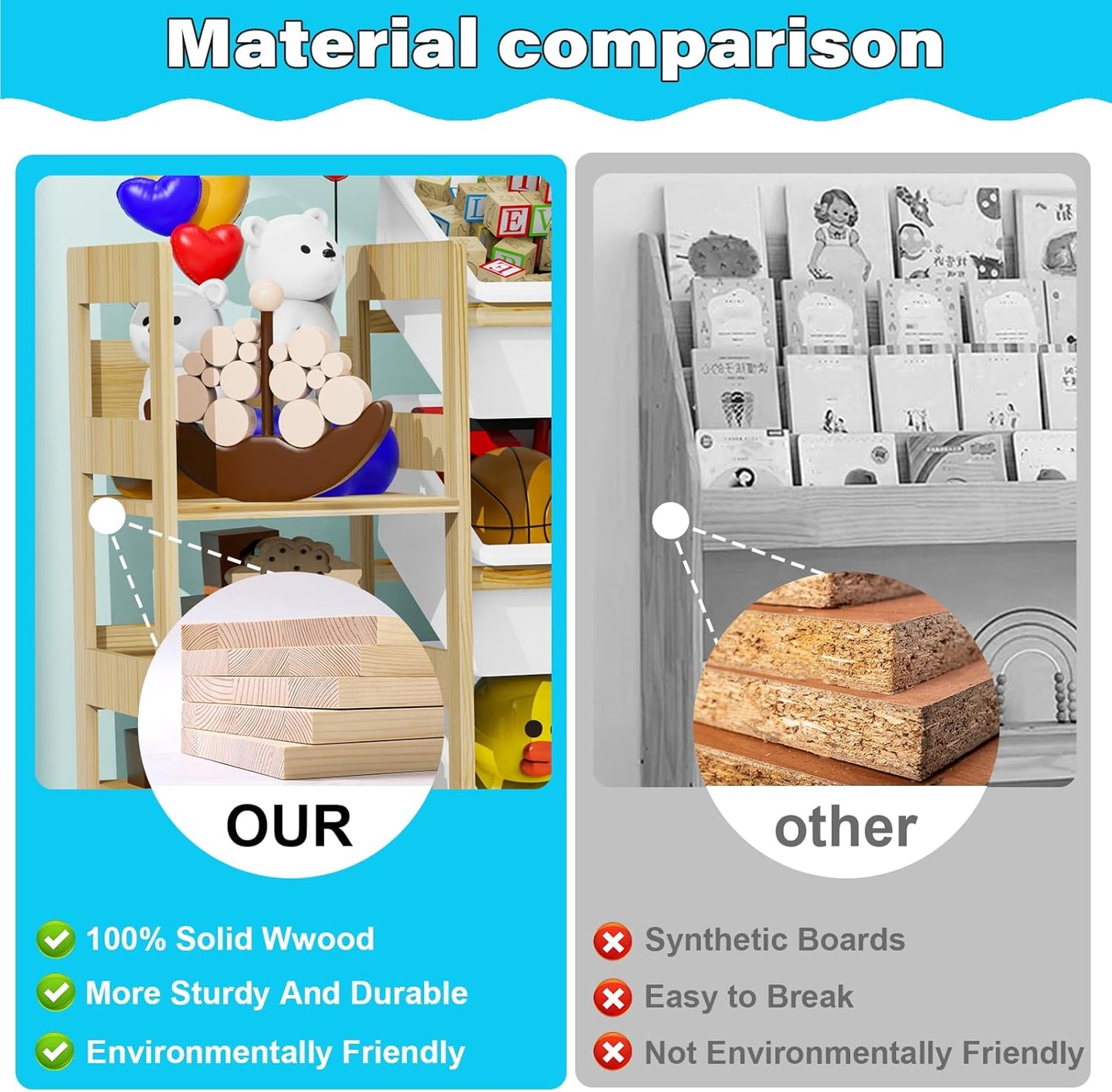 Toy Storage Organizer, with 4-Tier Toy Shelf and 12 Bins, Kids Bookshelf and Toy Storage with 6 Shelves for Kids Room Bedroom Playroom Nursery Room - NestledHome