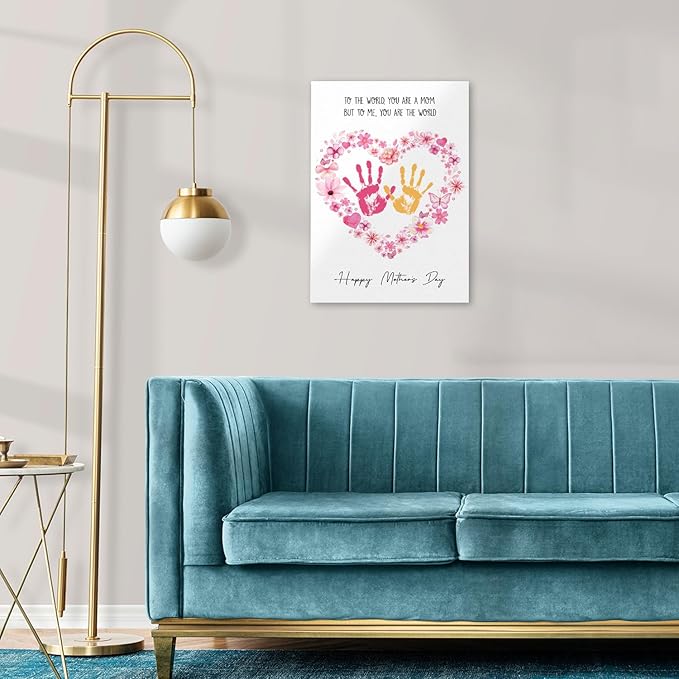 MIKAYENUS Happy Mother's Day Handprint Craft & Art Activity - DIY Handprint Gifts For Grandparents, Mom From Kid, Son, Daughter - First Mothers Day Gifts For Mom From Kids Arts And Crafts