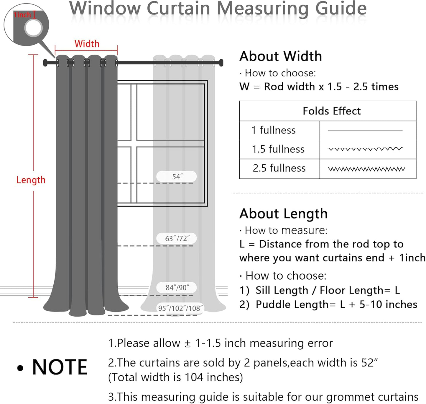 MYSKY HOME 100% Blackout Curtains for Living Room 95 Inch Long Total Light Blocking Curtains for Sliding Door 2 Panels Grommet Room Darkening Girls Bedroom Drapes with Purple Pom Pom Sheer 52 x 95 in