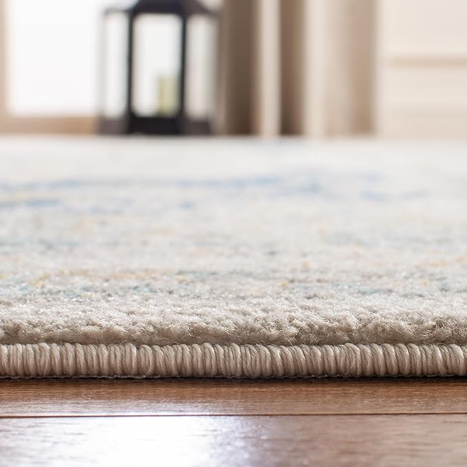 SAFAVIEH Evoke Collection Runner Rug - 2'2" x 4', Ivory & Blue, Shabby Chic Oriental Medallion Design, Non-Shedding & Easy to Clean, Ideal for Foyer, Kitchen, Entryway (EVK220C)