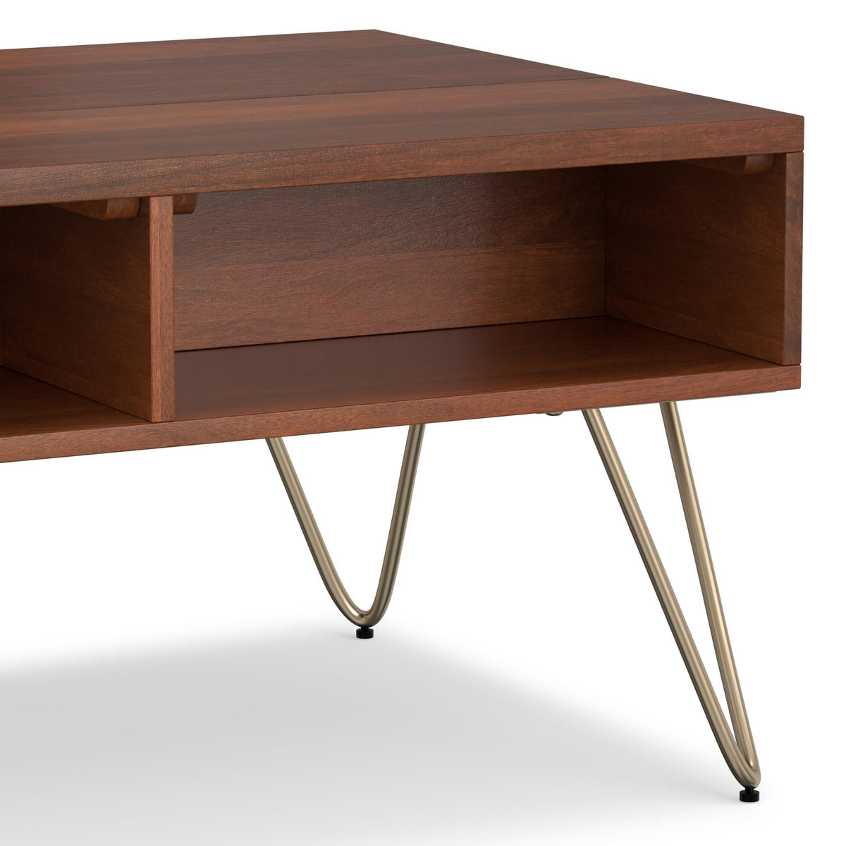 Hunter 36" Wide Solid Mango Wood Coffee Table in Brown