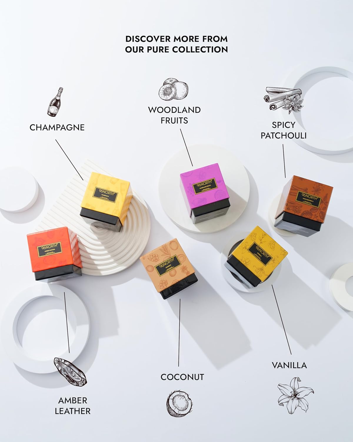 96NORTH | Pure Coconut Candle | 100% Natural Soy Wax | One Wick Jar Candle | Natural Fragrance Technology | Non Toxic | Up to 35 Hours Burning Time | Aromatherapy Gift for Men and Women - NestledHome