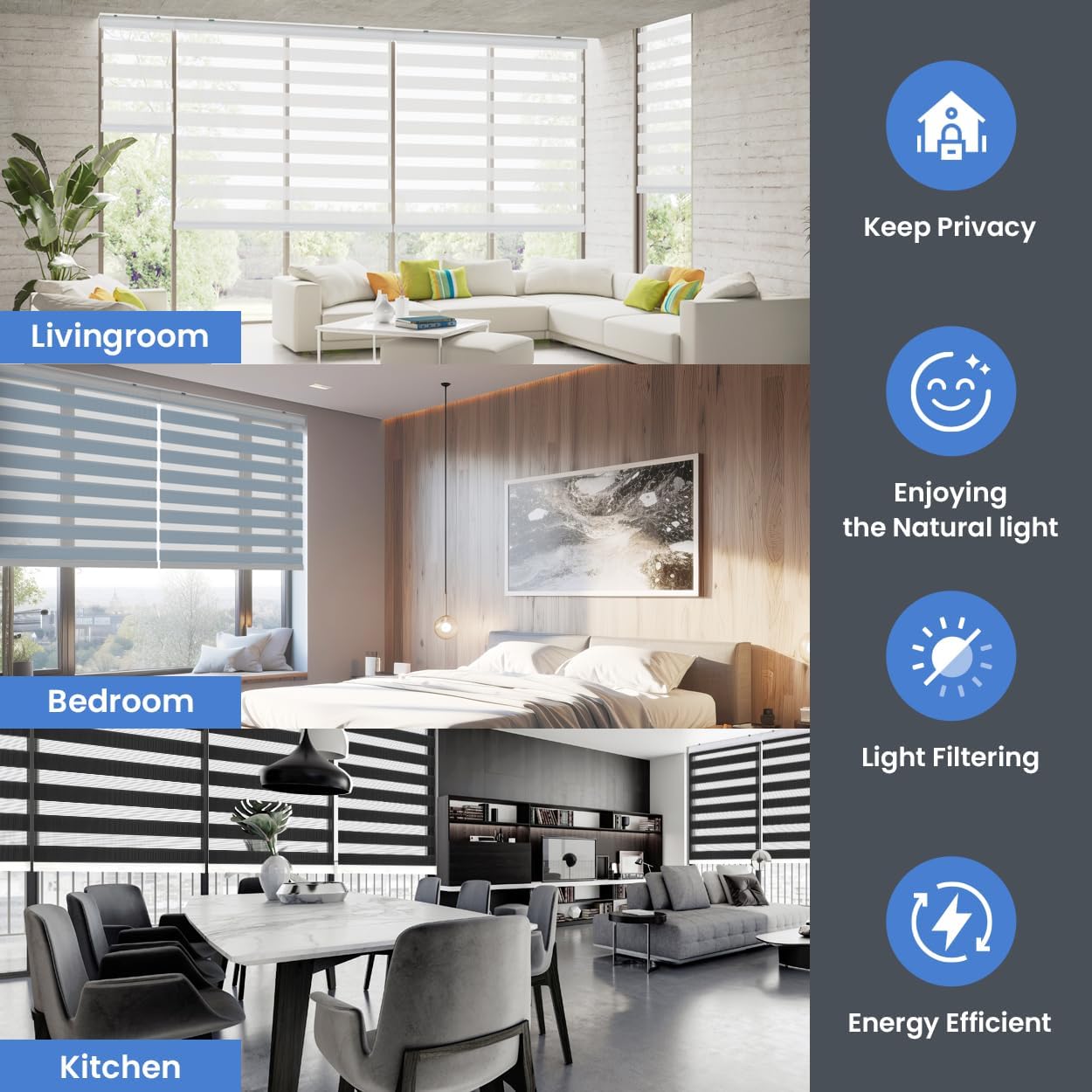 Foiresoft Standard Custom Zebra Roller Blinds for Windows [W10–105 x H10–115 Inch, Peach, Basic], Light Filtering Dual Layer Shades for Bedroom, Living Room, Office, 13 Colors