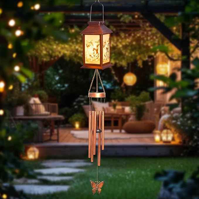 Cat Wind Chimes, Solar Cat Lights for Outside, Gifts for Cats Lovers, Birthday Gifts for Women, Mom, Ded, Grandma, Garden Lawn Yard Outdoor Decor Mobiles Wind Chime, Cats Themed Gift