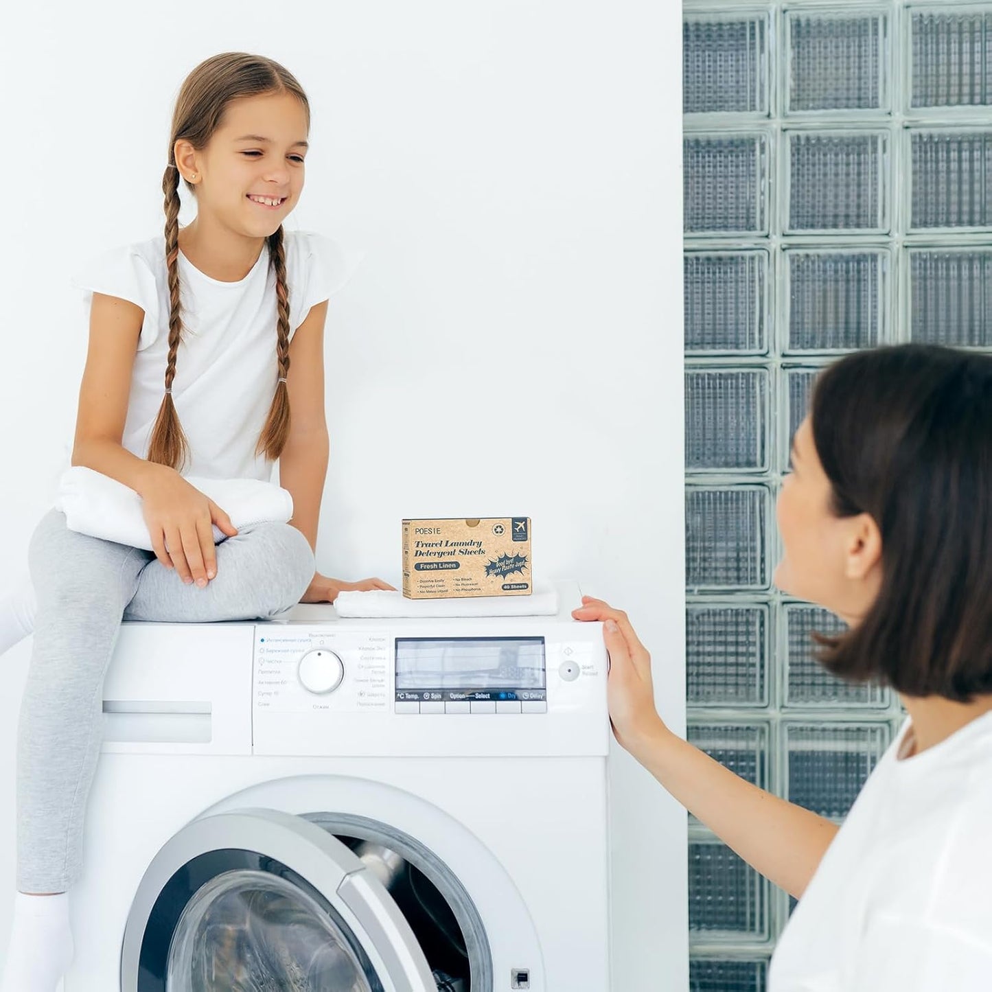 Poesie Travel Laundry Detergent Sheets Fresh Linen 40 Count Liquidless Portable No Waste Laundry Soap Sheets for Travel Dorm Home - NestledHome