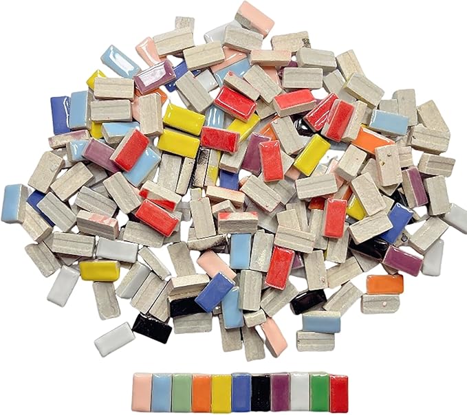 PINUO&KE 0.99 lb Mosaic Tiles for Crafts Bulk, Mosaic Ceramics Pieces for Garden Crafts Kits DIY Mosaic Art Decor