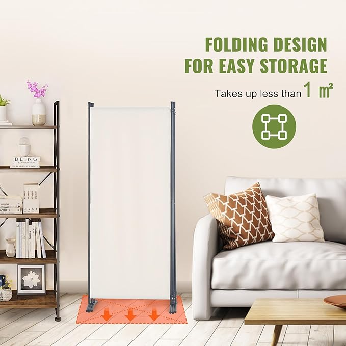 VEVOR Room Divider, 3 Panel Room Dividers and Folding Privacy Screens, Fabric Partition Room Dividers for Office, Bedroom, Dining Room, Study, Freestanding, White