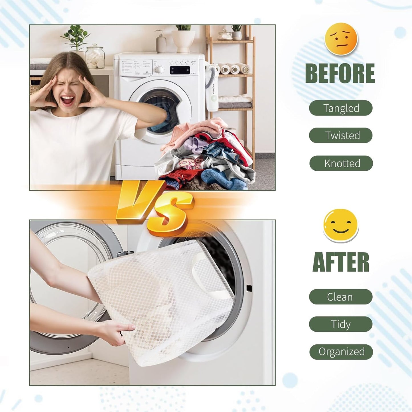 GWT 4Pcs 3D Mesh Laundry Bags with Hanging Handles (S/M/L/XL) - Durable Zippered Wash Bags for Delicates, Shoes & Bulk Clothes - Space-Saving Foldable Design - NestledHome