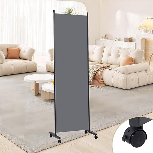 Room Divider 1 Panel Room Dividers/Wheels, Fabric Room Divider Panel for Office Room Partitions and Dividers, Portable Partition Wall Divider for Room Separation, Freestanding Privacy Screen Indoor