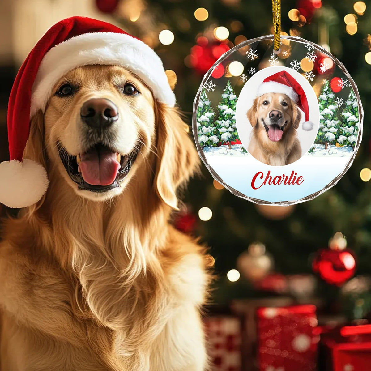 Personalized Pet Photo Ornaments Gifts for Christmas Dog Cat