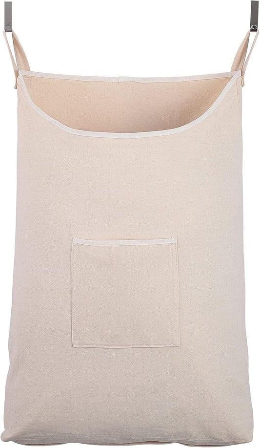 Laundry Collector, Laundry Hamper, Door Hanging Laundry bag with hooks (Beige, 65Liters) - NestledHome
