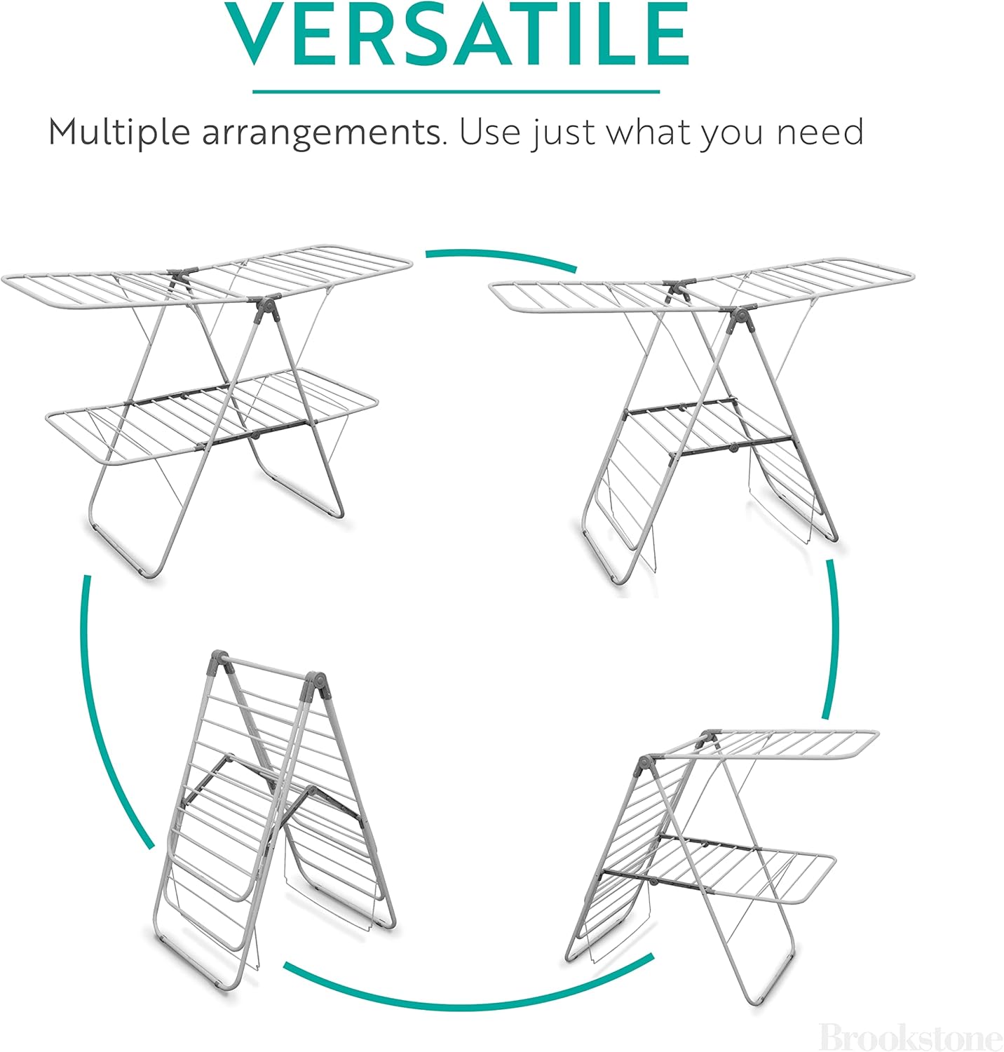 Brookstone – Extra Large – Double Spaced - 2 Tier Collapsible Clothes Drying Rack, Indoor/Outdoor Folding Hanging Garment Stand [NO Assembly - Ready Out of The Box] - NestledHome