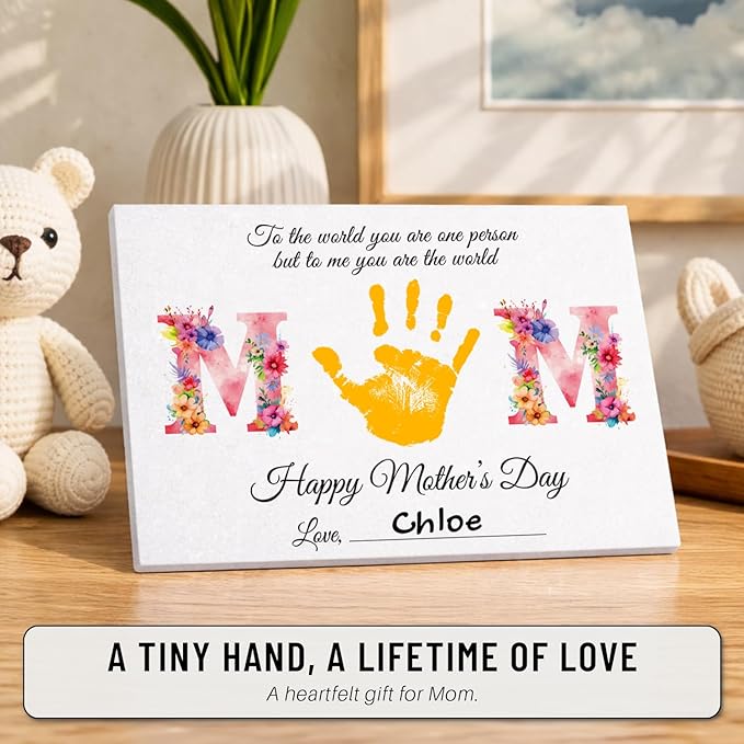 Mothers Day Crafts For Kids, Toddlers - First Mothers Day Gifts For Mom From Kids Arts And Crafts - Hand Frint Craft & Art Activity - DIY Handprint Gifts For Grandparents, Mom From Kid, Son, Daughter
