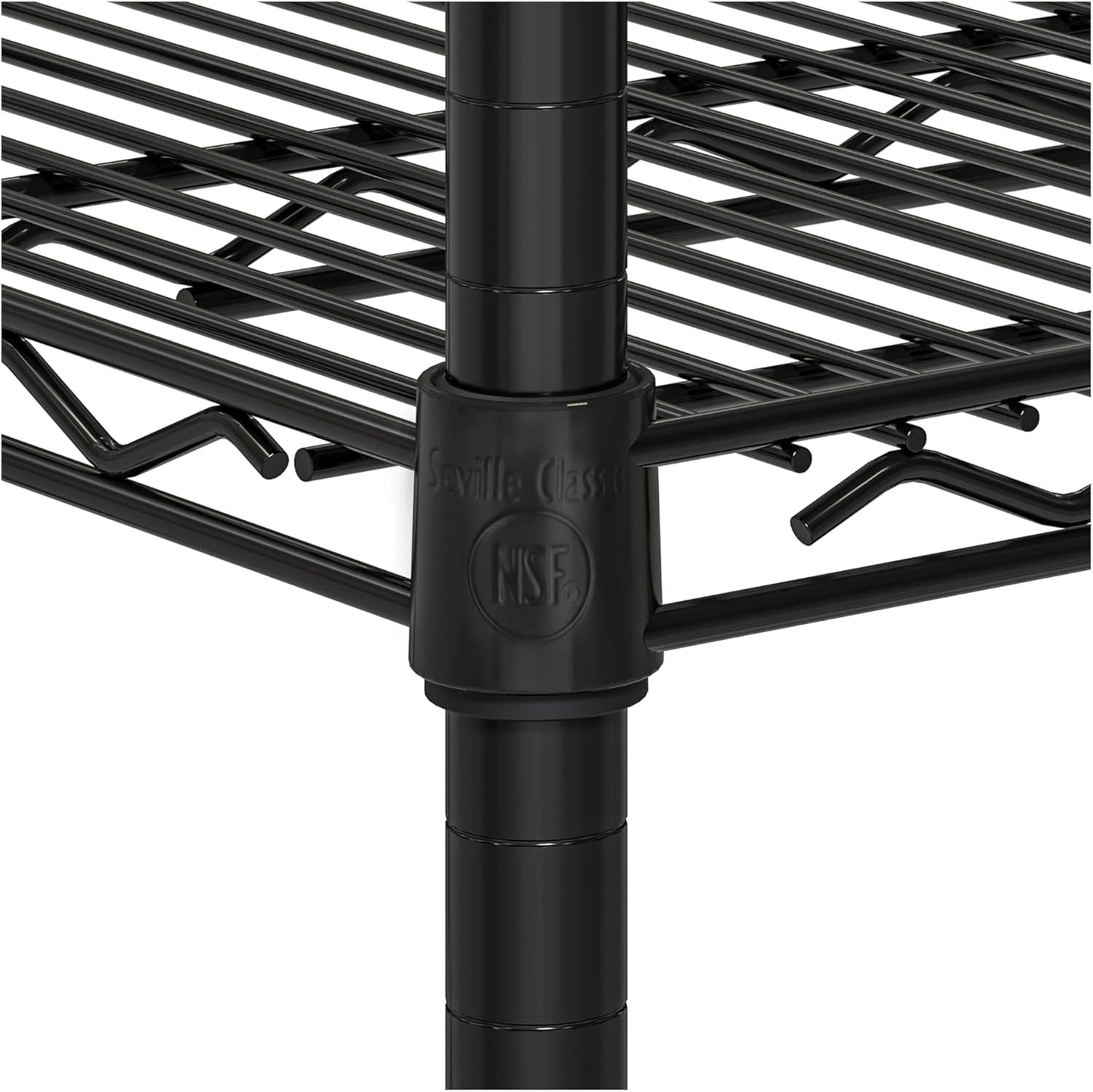 Seville Classics UltraDurable Heavy Duty NSF Solid Steel Wire Rack Storage Unit, Organizer for Garage, Warehouse, Office, Restaurant, Classroom, Kitchen, Black, 5-Tier Shelving, 60" W x 18" D - NestledHome