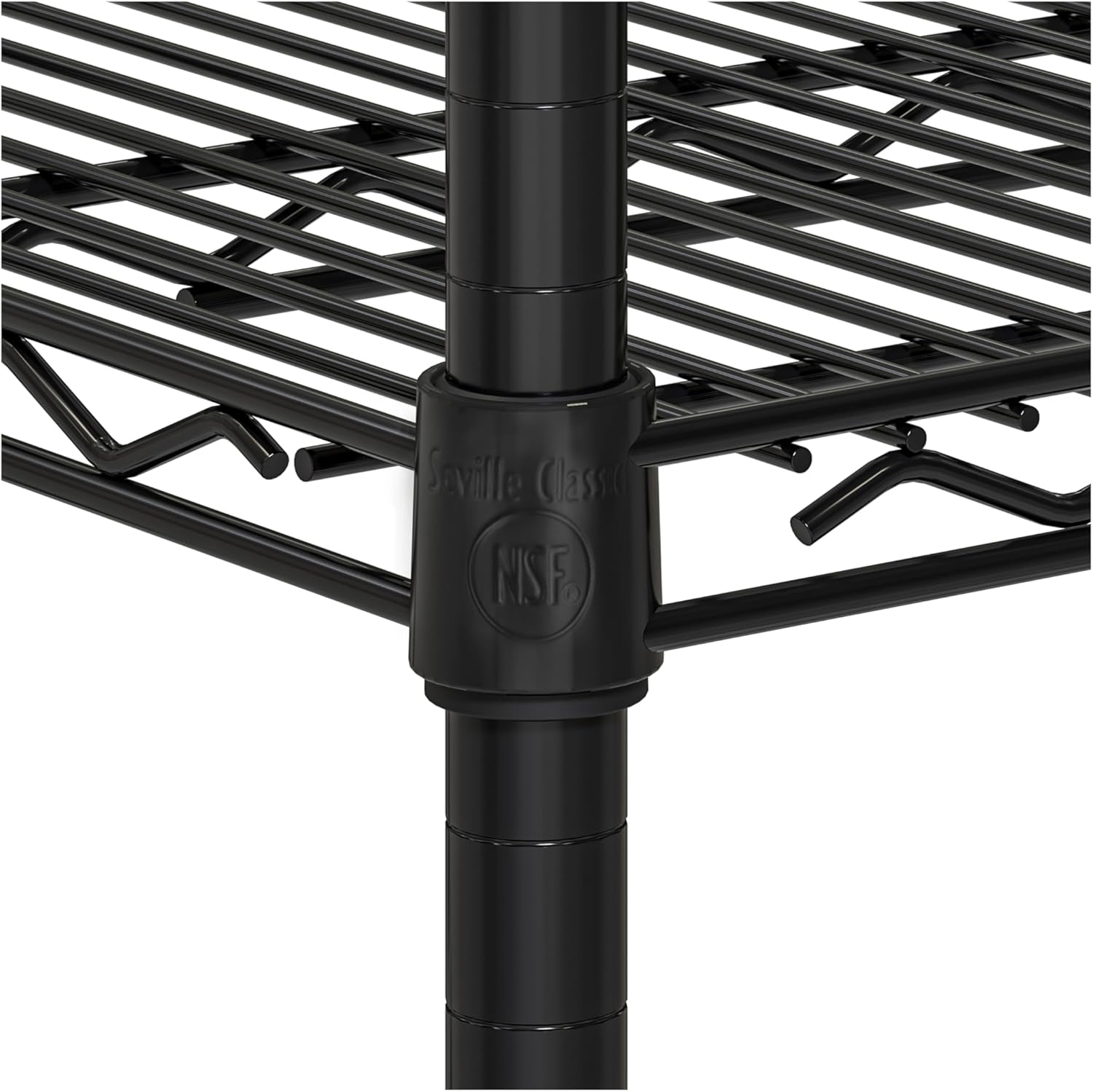 Seville Classics UltraDurable Heavy Duty NSF Solid Steel Wire Rack Storage Unit, Organizer for Garage, Warehouse, Office, Restaurant, Classroom, Kitchen, Black, 5-Tier Shelving, 60" W x 18" D - NestledHome