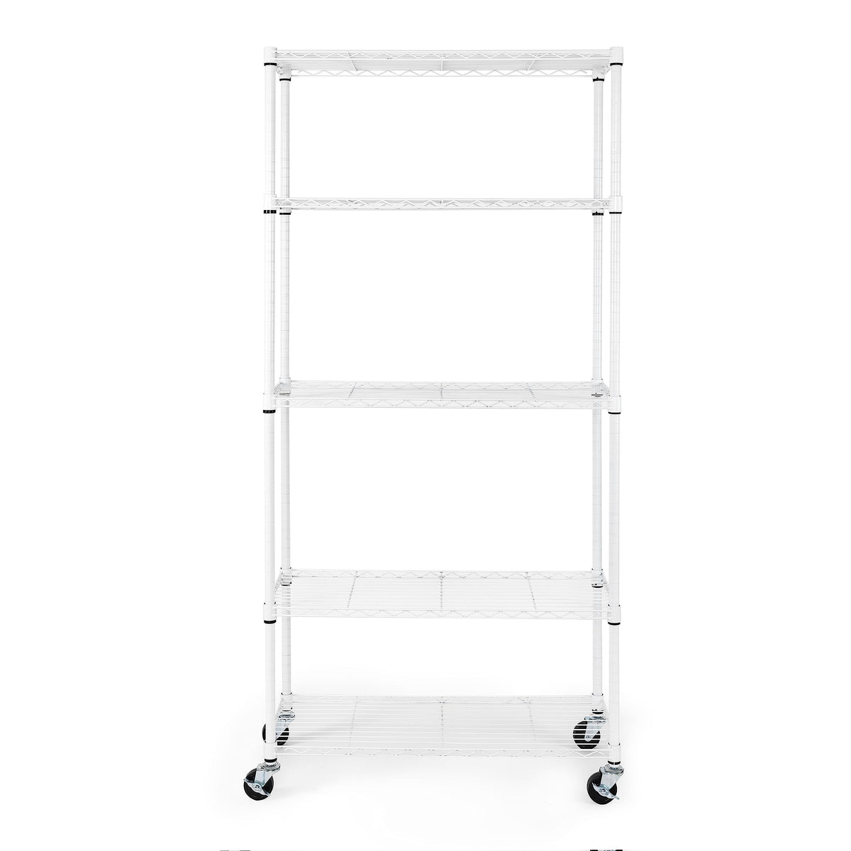5-Tier NSF-Certified Steel Wire Shelving, 36"W x 14"D x 75.5"H, White