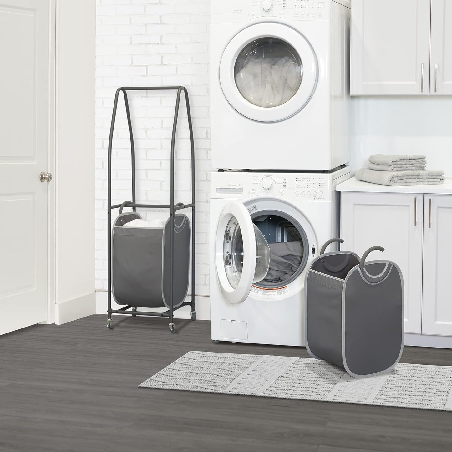 Neatfreak - 2 Tier Laundry Sorter - Laundry Hamper With Wheels & 2 x Laundry Basket Tote Bags For Dirty Clothes, Towels, Blankets, Bathroom Storage & Laundry Room Organization - NestledHome