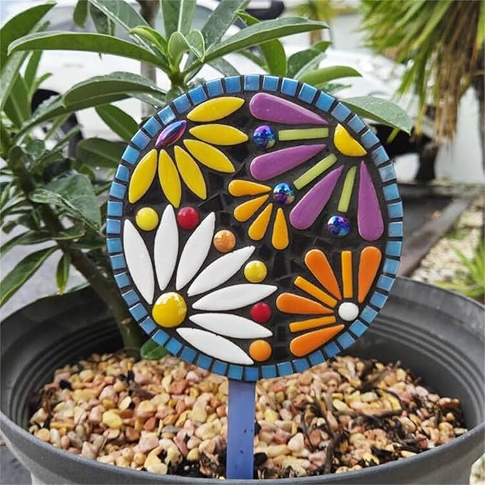 Artspac White Petal Ceramic Mosaic Tiles for Crafts, 200g Flower Tiles Mosaic Pieces for Mosaic Craft Supplies,Garden Art Decor