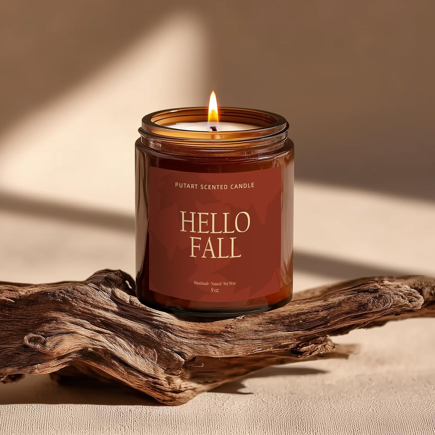 Pumpkin Spice Fall Candles for Home Scented, Natural Soy Wax Aromatherapy Non Toxic Pumpkin Candle with Long Lasting Burn, Halloween Autumn Candle Gifts for House Fragrance Decoration (9oz) - NestledHome