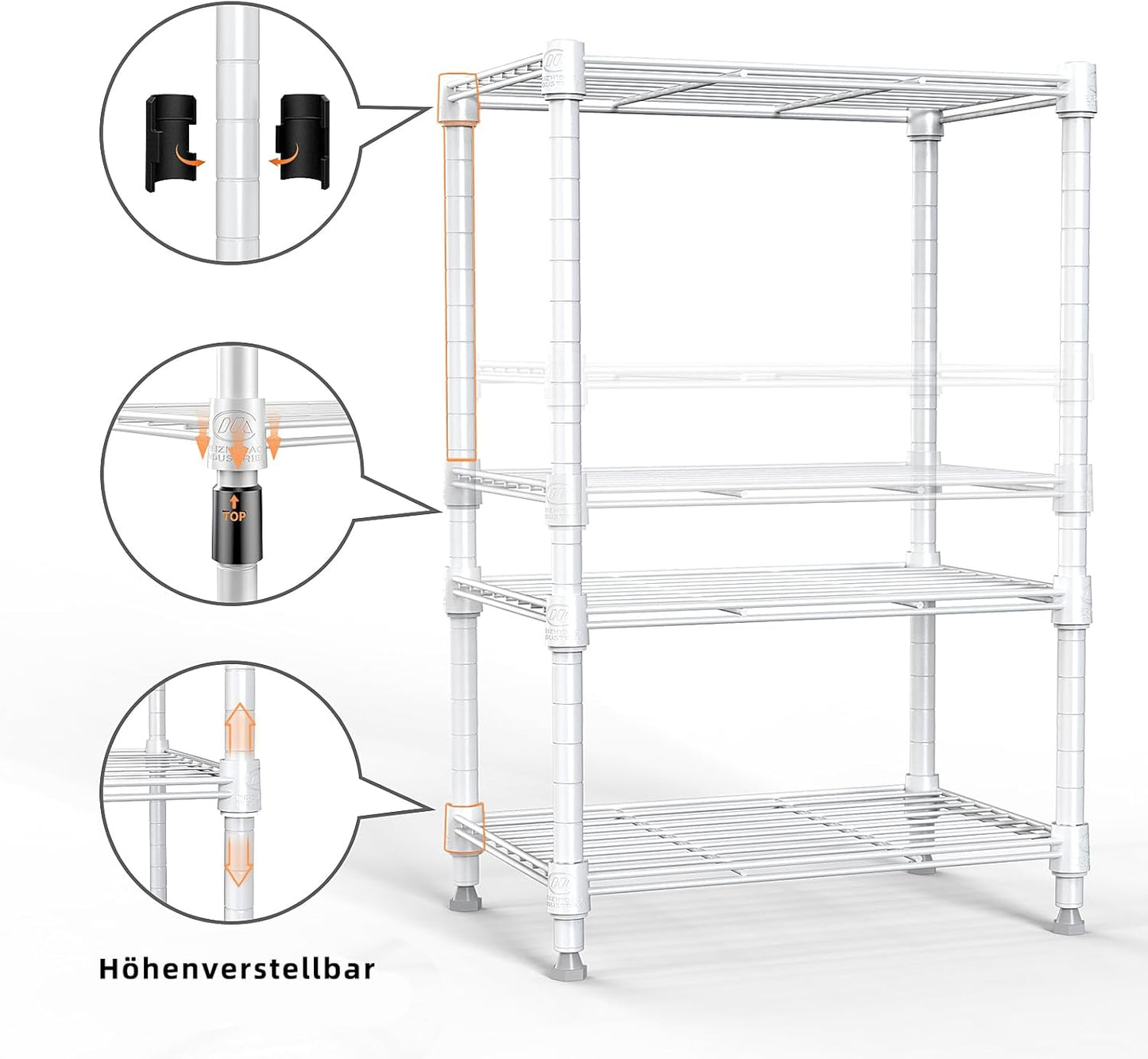 450 lbs Wire Storage Shelving 3-Tier Utility Shelving Unit Steel Organizer Wire Rack for Home,Kitchen,Office,White (11.8" D x 17.7" W x 26.4" H) - NestledHome