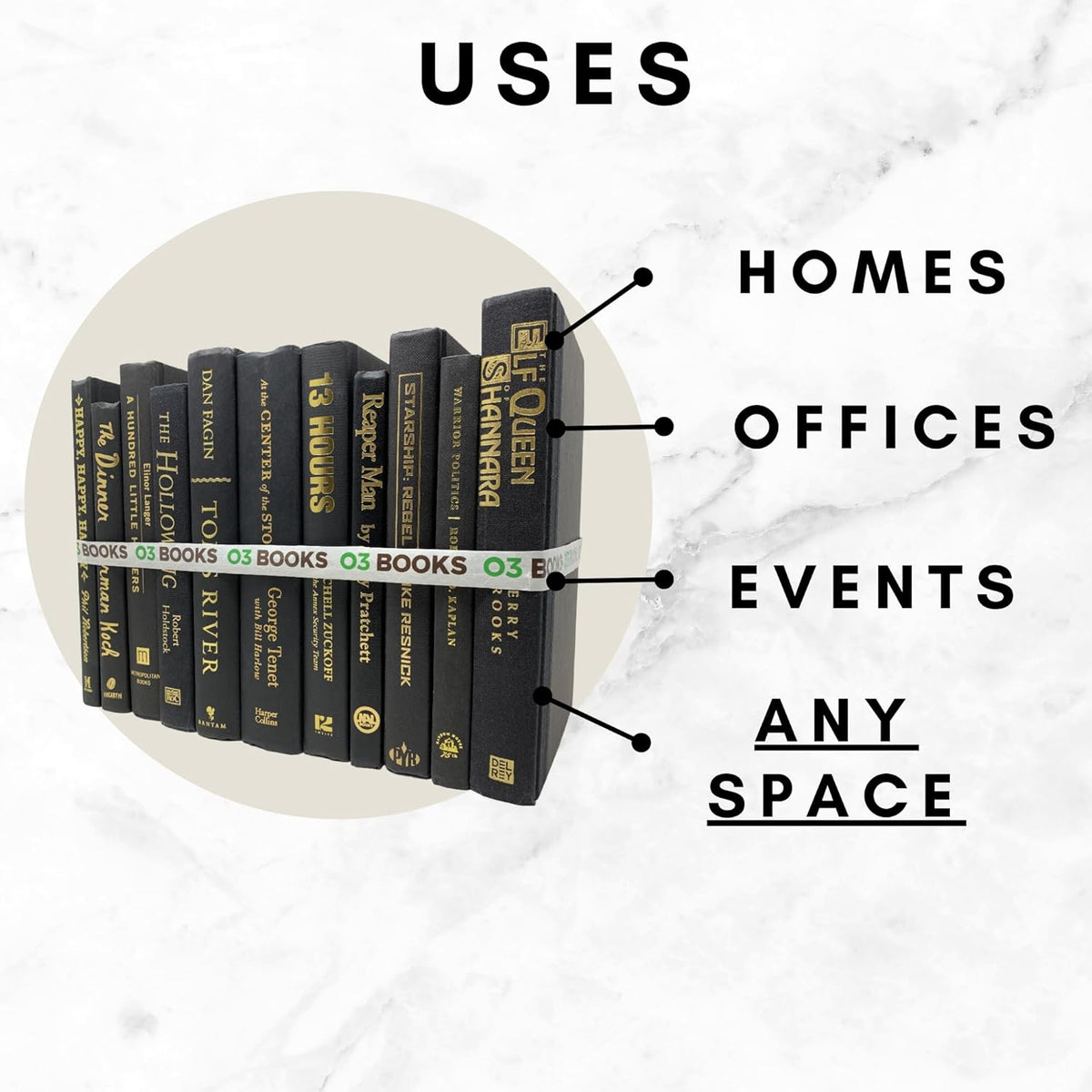 Curated Decorative Books Hardcover Décor Books for Home Décor, Choose Color, Interior Design, Office, Wedding Display, Instant Library, or Staging (Jeans, Half Foot)